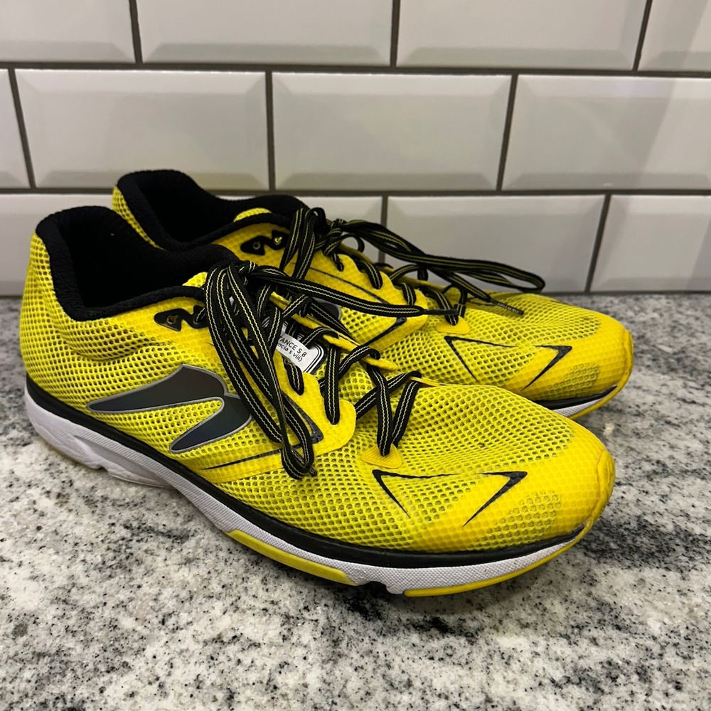 Newton Mens 13 Distance S 8 Running Shoes Yellow Black M000719 Stability Sporty